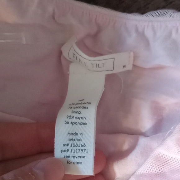 Free Pink Asymmetrical Mesh Crop Top - Picture 3 of 5